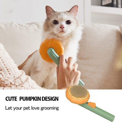 Pet Pumpkin Self-Cleaning Slicker Brush