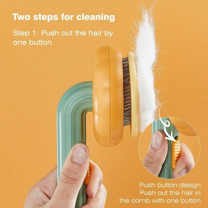 Pet Pumpkin Self-Cleaning Slicker Brush